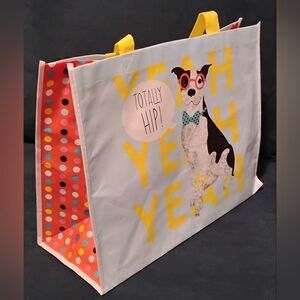 Dog-Themed Tote Bag with Polka Dots